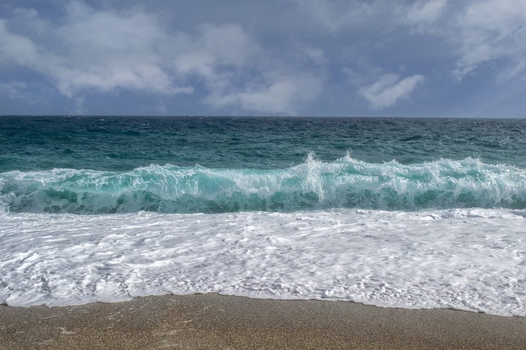 landscape, sea, waves